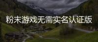粉末游戏无需实名认证版
