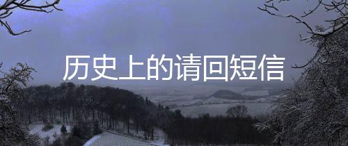历史上的请回短信下载