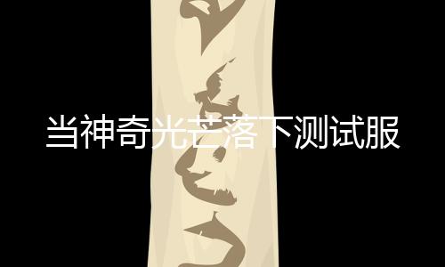当神奇光芒落下测试服下载